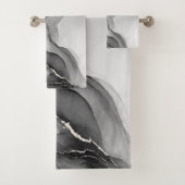 Minimalistisch zwart-wit marmer bad handdoek (Insitu)