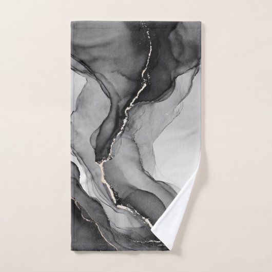 Minimalistisch zwart-wit marmer bad handdoek (Handdoek)