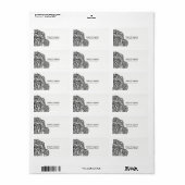Minimalistisch zwart-wit medaillon etiket (Full Sheet)