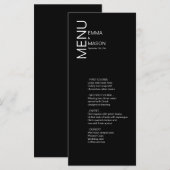 Minimalistisch zwart-wit menu (Voorkant / Achterkant)