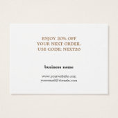 Minimalistisch zwart wit met dank aan Coupon Visitekaartje (Achterkant)