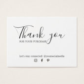 Minimalistisch zwart wit met dank aan Coupon Visitekaartje (Voorkant)