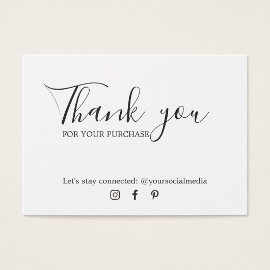 Minimalistisch zwart wit met dank aan Coupon Visitekaartje (Voorkant)