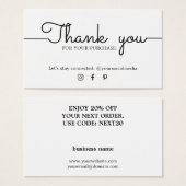 Minimalistisch zwart wit met dank aan Coupon Visitekaartje (Voorkant /achterkant)