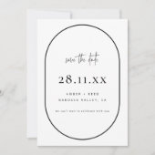 Minimalistisch zwart-wit met dubbelArch Retro Save The Date (Voorkant)