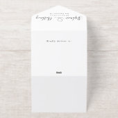 Minimalistisch zwart-wit met een harthuwelijk all in one uitnodiging (Buiten)