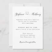 Minimalistisch zwart-wit met een harthuwelijk kaart (Voorkant)