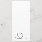 Minimalistisch zwart-wit met een harthuwelijk menu (Achterkant)