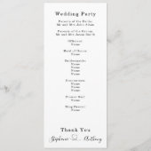 Minimalistisch zwart-wit met een harthuwelijk programmakaart (Achterkant)