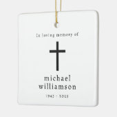 Minimalistisch zwart-wit met kruis Memorial Keramisch Ornament (Links)