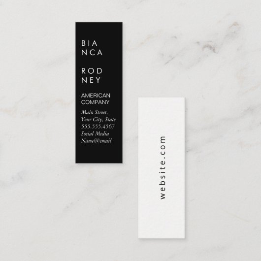 Minimalistisch (Zwart / Wit) Mini Visitekaartje