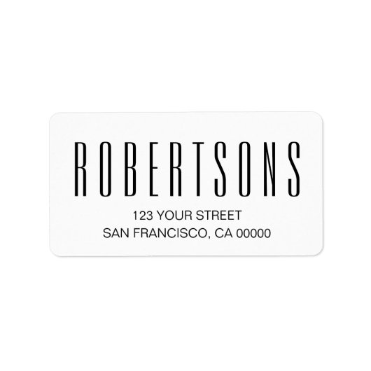 Minimalistisch zwart-wit modern adres etiket (Voorkant)