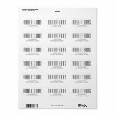 Minimalistisch zwart-wit modern adres etiket (Full Sheet)