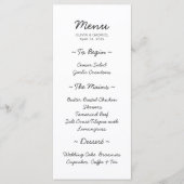 Minimalistisch zwart-wit modern bruiloft Menu (Voorkant)
