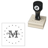 Minimalistisch zwart wit modern elegant monogram rubberstempel (Gestempeld)