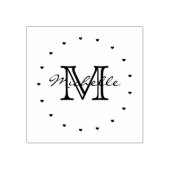Minimalistisch zwart wit modern elegant monogram rubberstempel (Afrduk)