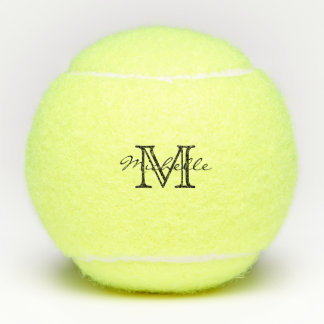 Minimalistisch zwart wit modern elegant monogram tennisballen