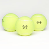 Minimalistisch zwart wit modern elegant monogram tennisballen (Multi)