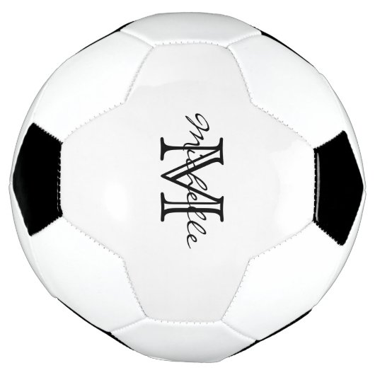 Minimalistisch zwart wit modern elegant monogram voetbal (Gedraaid)