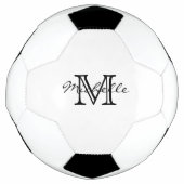 Minimalistisch zwart wit modern elegant monogram voetbal (Voorkant)