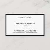 Minimalistisch zwart-wit, modern elegant vlak bove visitekaartje (Achterkant)