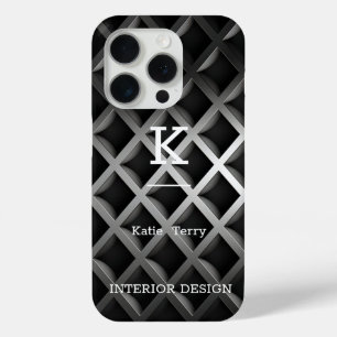 Minimalistisch zwart-wit modern Hoesje-Ma iPhone 15 Pro Case