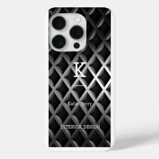 Minimalistisch zwart-wit modern Hoesje-Ma iPhone 15 Pro Case