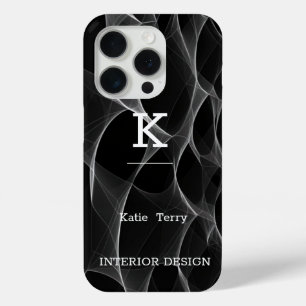Minimalistisch zwart-wit modern Hoesje-Ma iPhone 15 Pro Case