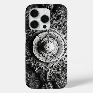 Minimalistisch zwart-wit modern Hoesje-Ma iPhone 15 Pro Case
