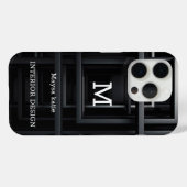 Minimalistisch zwart-wit modern Hoesje-Ma Case-Mate iPhone Case (Achterkant (horizontaal))