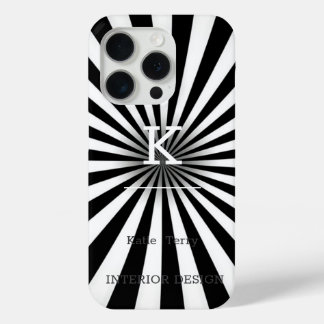 Minimalistisch zwart-wit modern Hoesje-Ma iPhone 15 Pro Case