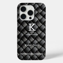 Minimalistisch zwart-wit modern Hoesje-Ma iPhone 15 Pro Case