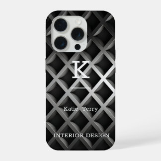 Minimalistisch zwart-wit modern Hoesje-Ma iPhone 15 Pro Case