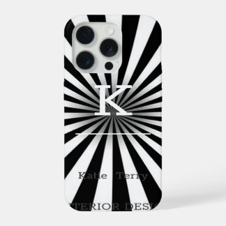 Minimalistisch zwart-wit modern Hoesje-Ma iPhone 15 Pro Case