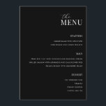Minimalistisch zwart-wit modern huwelijksmenu menu<br><div class="desc">Modern huwelijksmenu met minimalistisch typografisch ontwerp in zwart-wit kleur.</div>