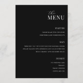 Minimalistisch zwart-wit modern huwelijksmenu menu (Voorkant)