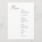 Minimalistisch zwart-wit modern huwelijksmenu menu (Voorkant)