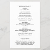 Minimalistisch zwart-wit modern huwelijksprogramma (Achterkant)