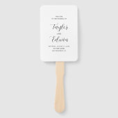Minimalistisch zwart-wit modern huwelijksprogramma handwaaier (Voorkant)