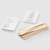 Minimalistisch zwart-wit modern huwelijksprogramma handwaaier (Niet-gemonteerd)