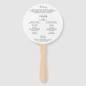 Minimalistisch zwart-wit modern huwelijksprogramma handwaaier (Achterkant)