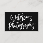 Minimalistisch zwart-wit modern kalligrafie visitekaartje (Voorkant)