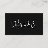 Minimalistisch zwart-wit modern kalligrafie visitekaartje (Voorkant)