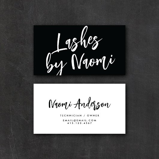 Minimalistisch zwart-wit modern kalligrafie visitekaartje