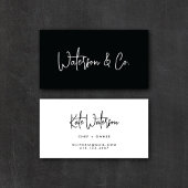 Minimalistisch zwart-wit modern kalligrafie visitekaartje
