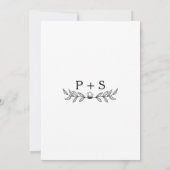 Minimalistisch zwart-wit Modern Monogram Bruiloft Save The Date (Achterkant)