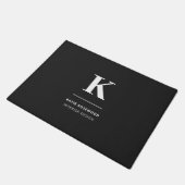 Minimalistisch zwart-wit modern monogram deurmat (Schuin)