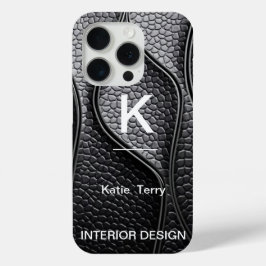 Minimalistisch zwart-wit modern monogram Hoesje