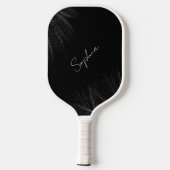 Minimalistisch zwart-wit modern monogram pickleball paddle (Achterkant)