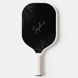 Minimalistisch zwart-wit modern monogram pickleball paddle